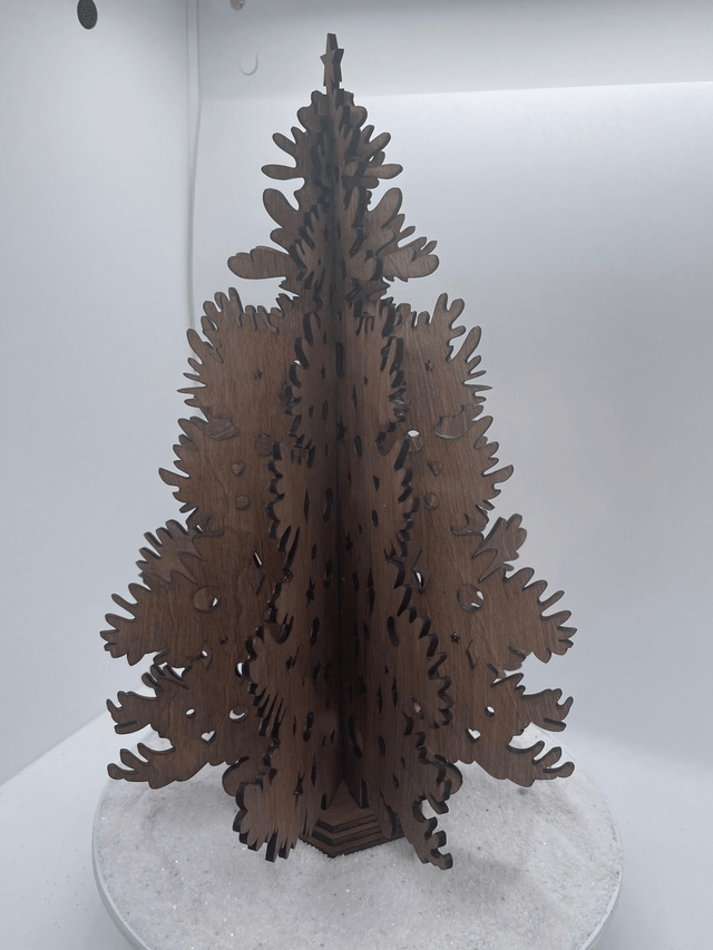 Grand Sapin de Noël en bois, motifs losange, étoiles et ronds