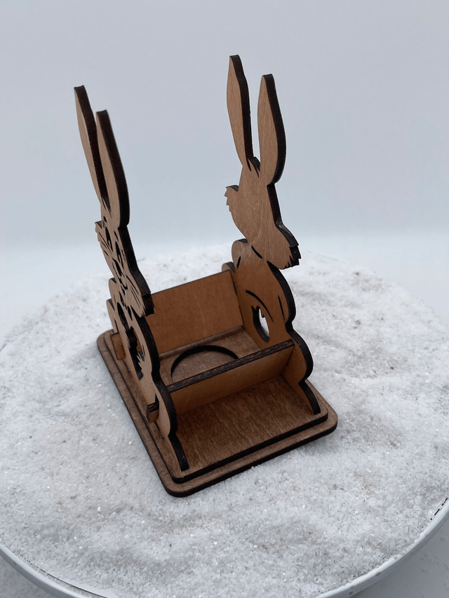 Porte oeuf pour Pâques en forme de double lapin