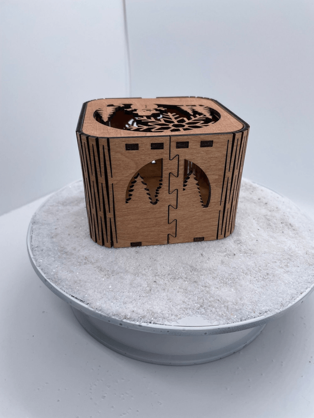 Boîte en bois Cadeau Bonhomme de neige.