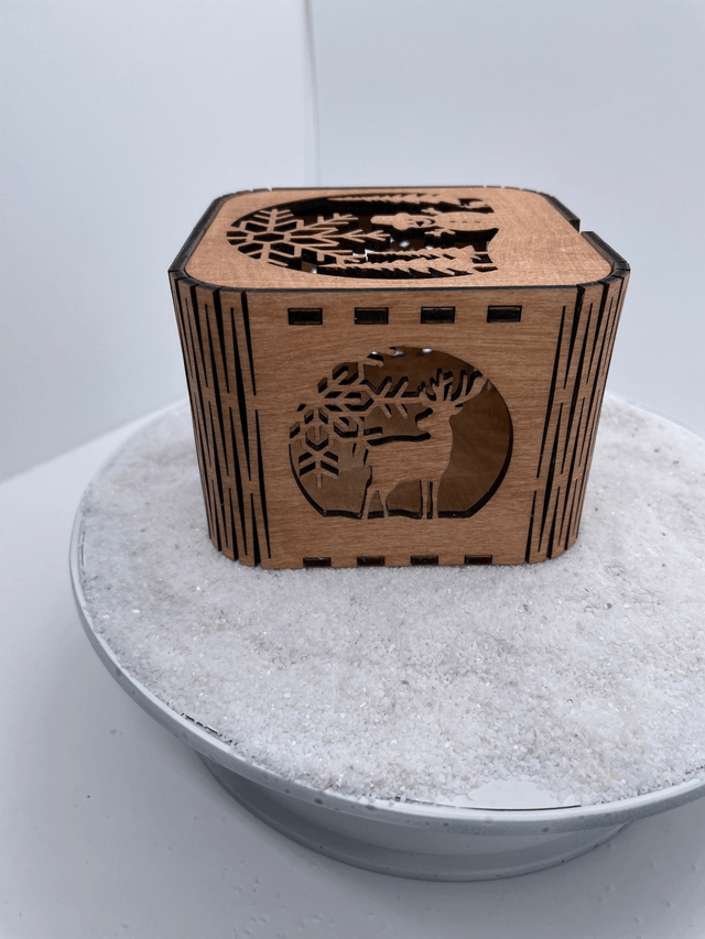Boîte en bois Cadeau Bonhomme de neige.