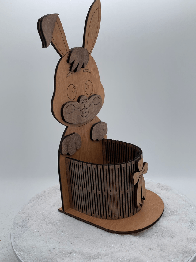 Panier arrondi pour friandises modèle lapin