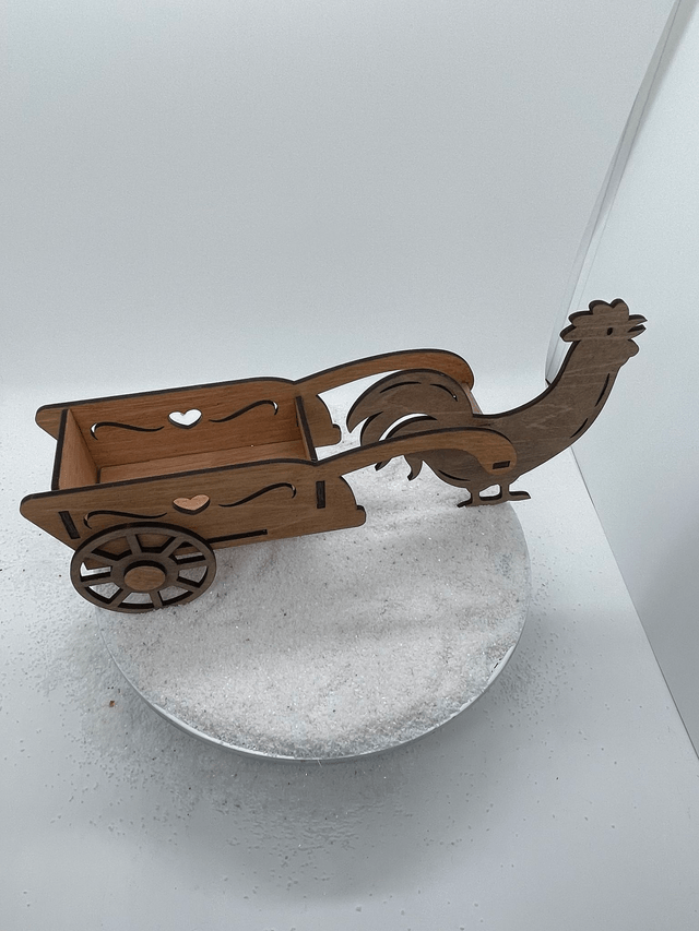 Chariot Pâques pour friandises modèle coq