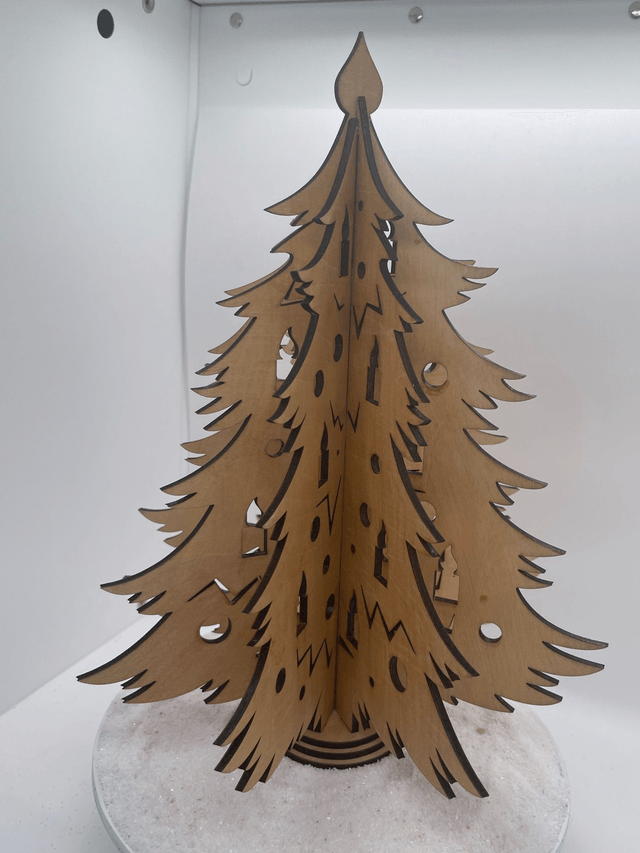 Grand Sapin de Noël en bois, motifs bougies
