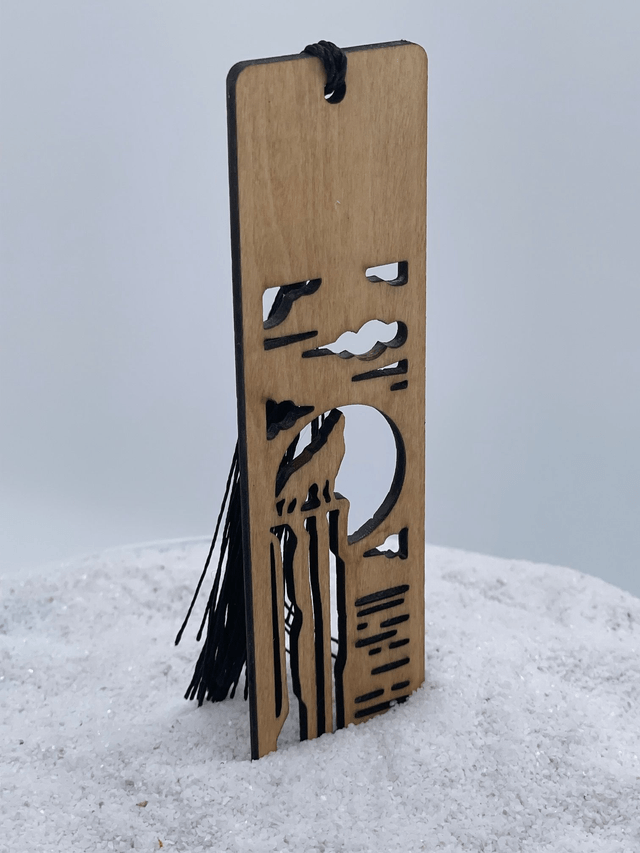 Marque page Loup dans les rocheuses.