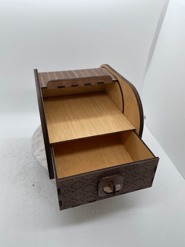Boîte de rangement coulissante ( style boîte à pain ) avec tiroir
