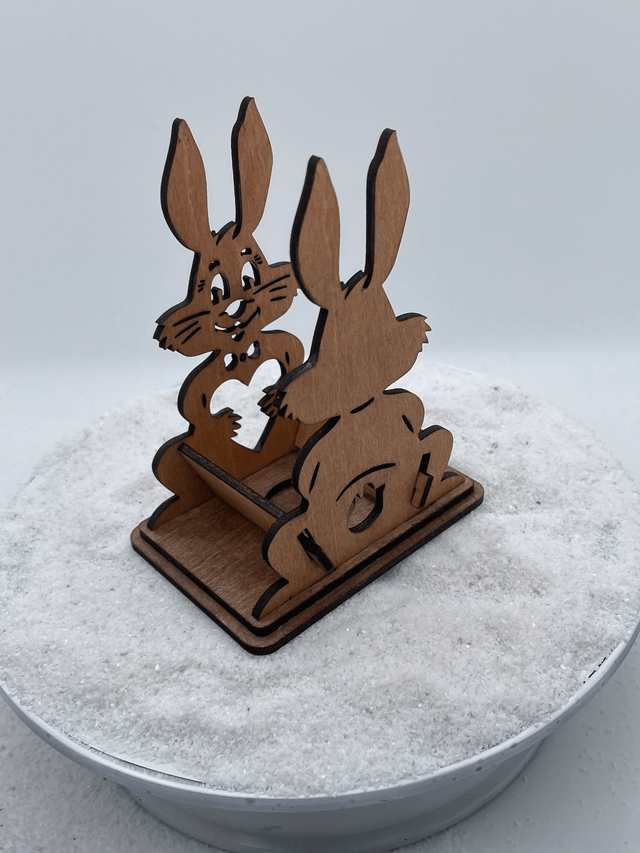 Porte oeuf pour Pâques en forme de double lapin