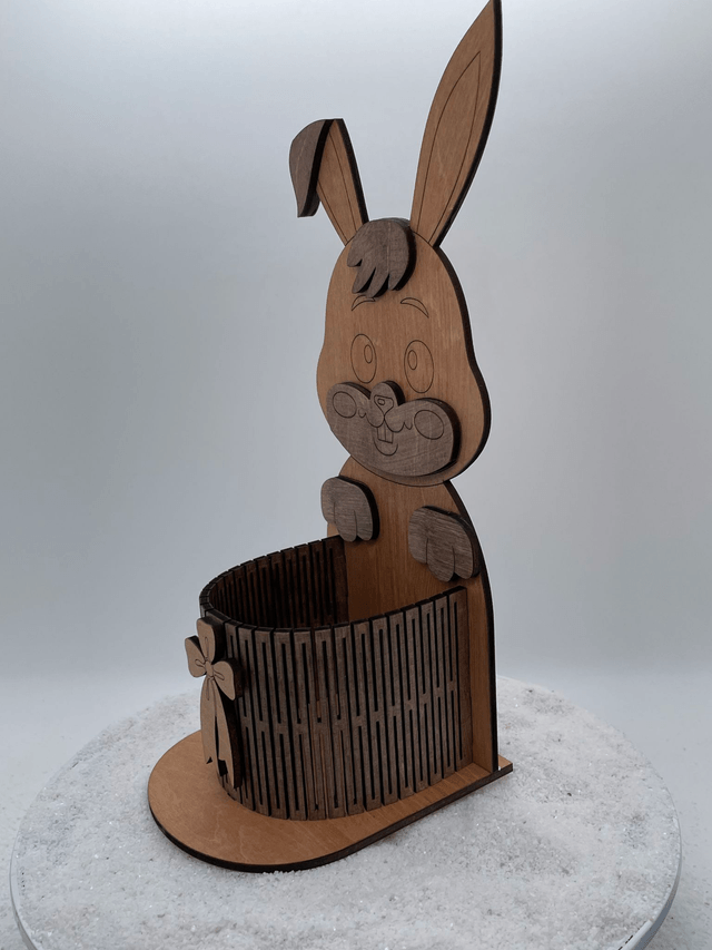 Panier arrondi pour friandises modèle lapin