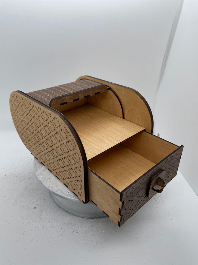 Boîte de rangement coulissante ( style boîte à pain ) avec tiroir