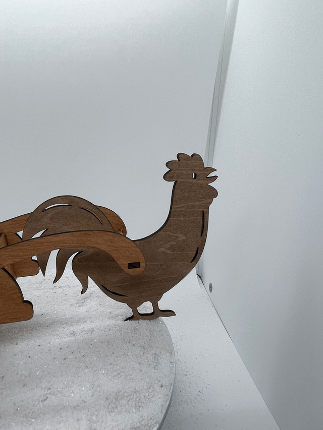 Chariot Pâques pour friandises modèle coq