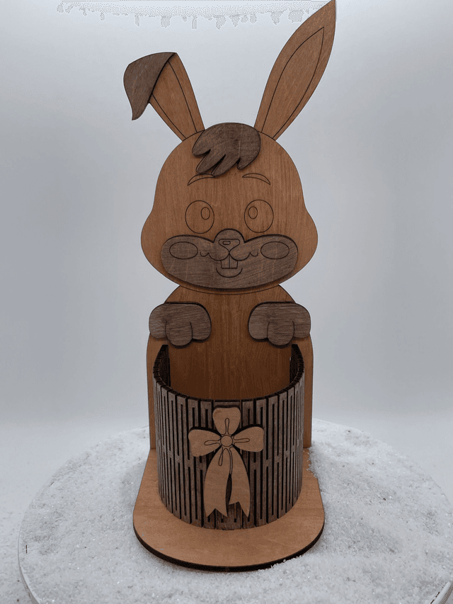 Panier arrondi pour friandises modèle lapin