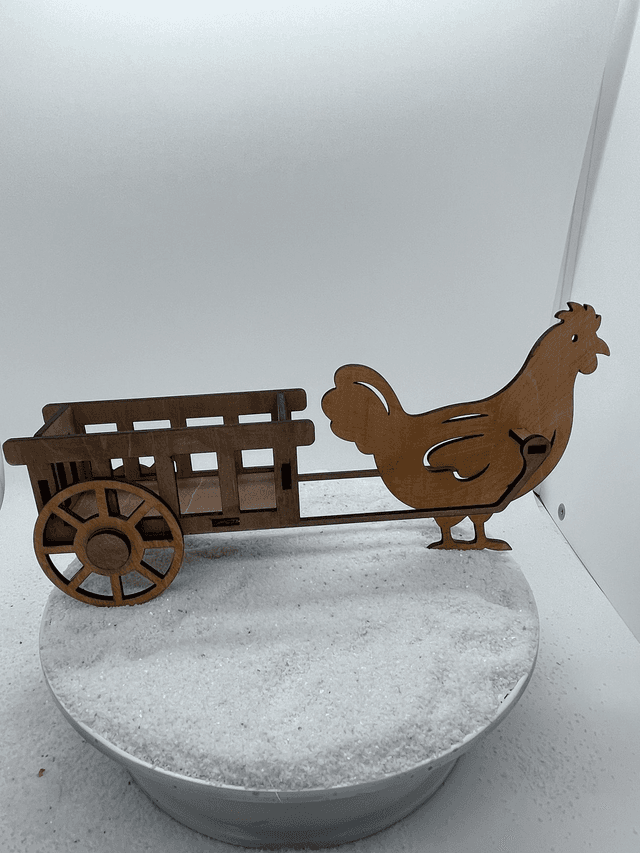 Chariot Pâques pour friandises modèle poule