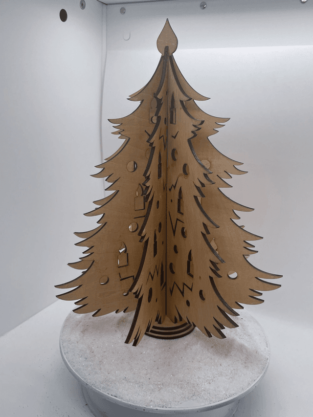 Grand Sapin de Noël en bois, motifs bougies